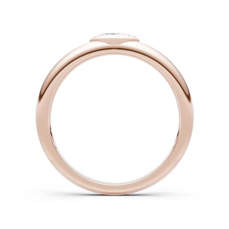Diamond Bezel Set Marquise Cut Signet Ring