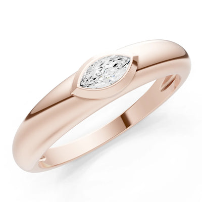 Marquise Cut Bezel Set Signet