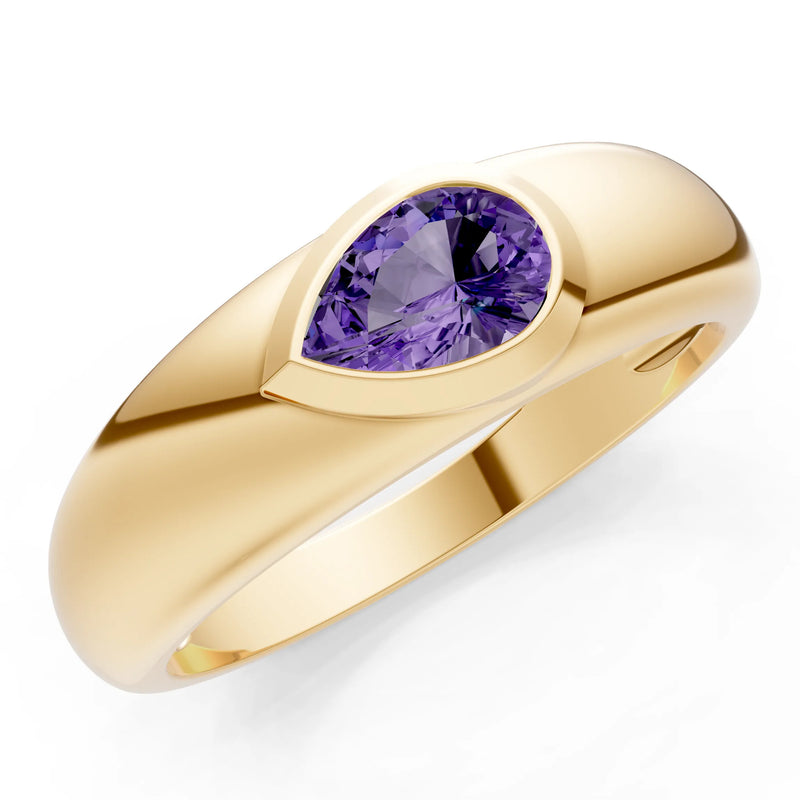 Bezel Set Signet - Pear