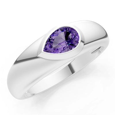 Bezel Set Signet - Pear