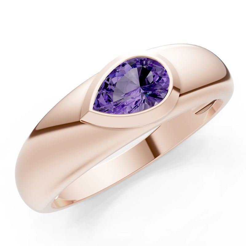 Bezel Set Signet - Pear