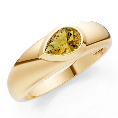 Bezel Set Signet - Pear