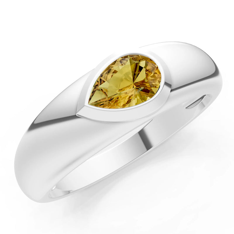 Bezel Set Signet - Pear