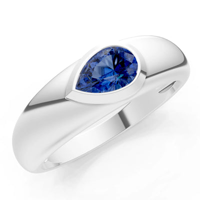 Bezel Set Signet - Pear