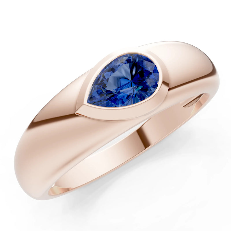 Bezel Set Signet - Pear