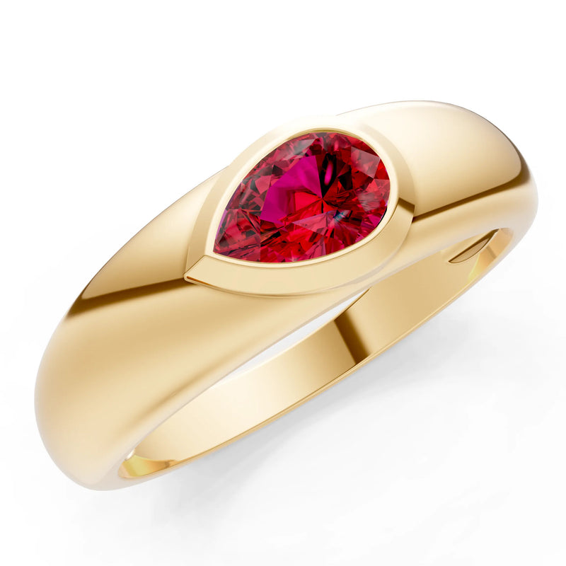 Bezel Set Signet - Pear