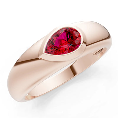 Bezel Set Signet - Pear