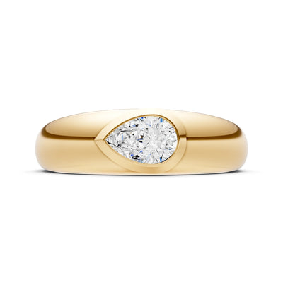 Bezel Set Signet - Pear