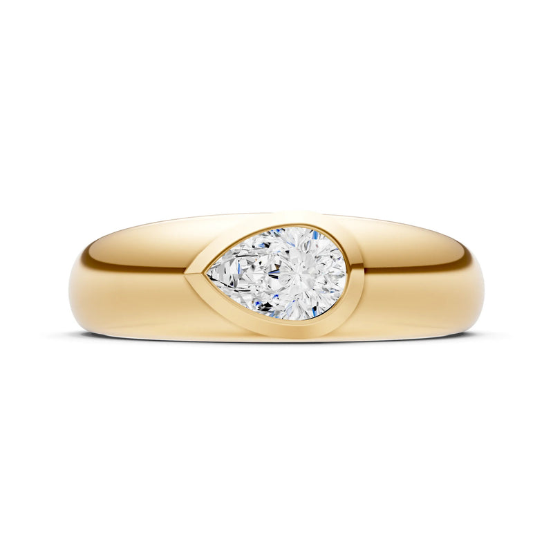 Bezel Set Signet - Pear