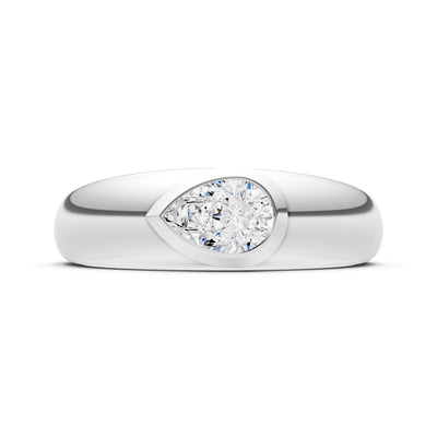 Bezel Set Signet - Pear