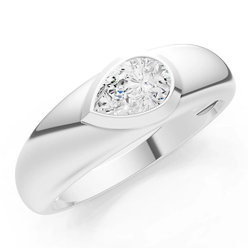 Bezel Set Signet - Pear