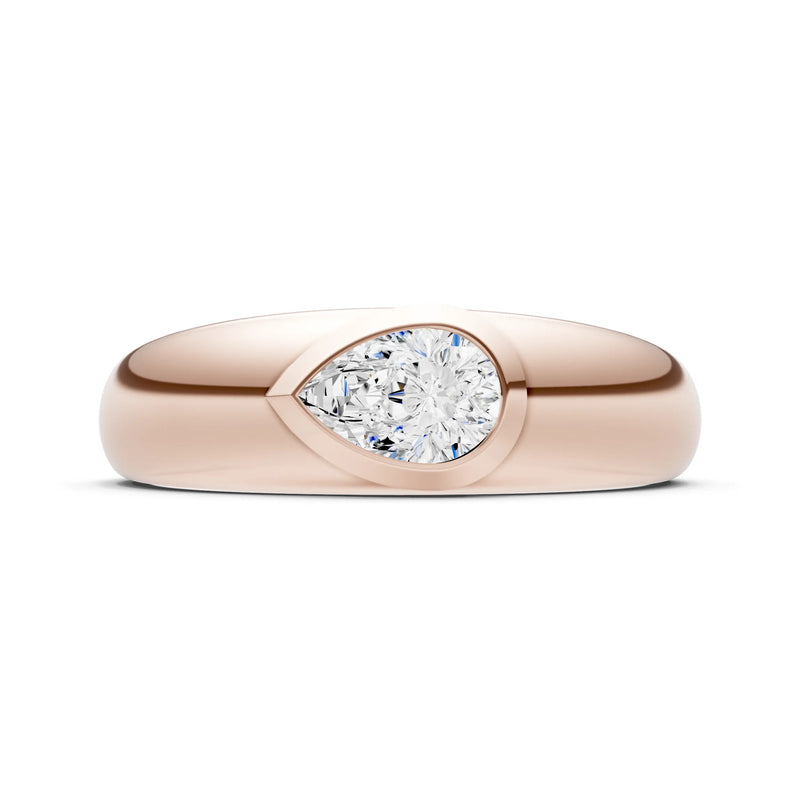 Bezel Set Signet - Pear