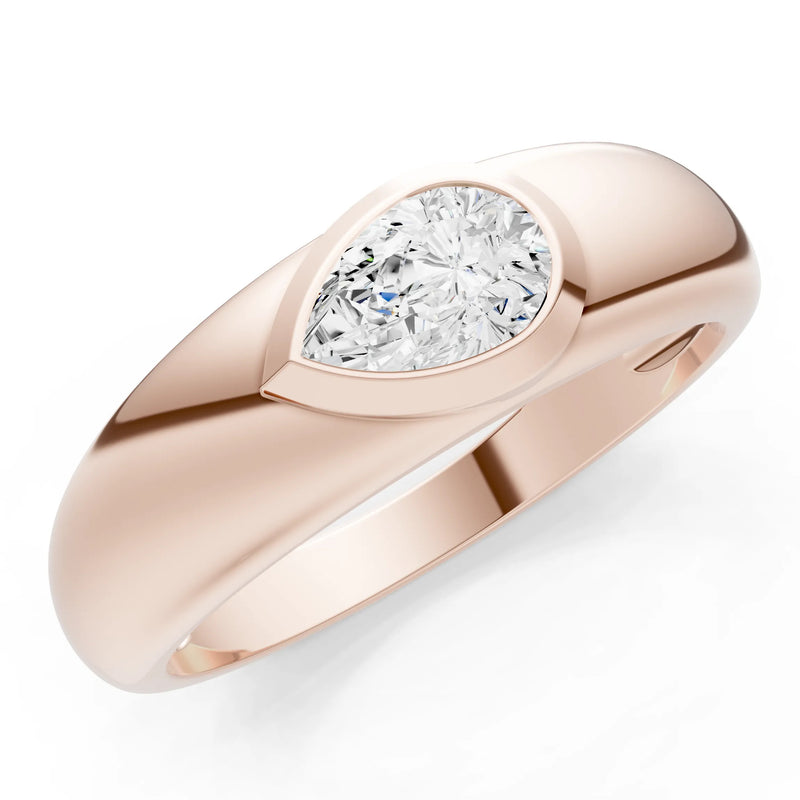 Bezel Set Signet - Pear