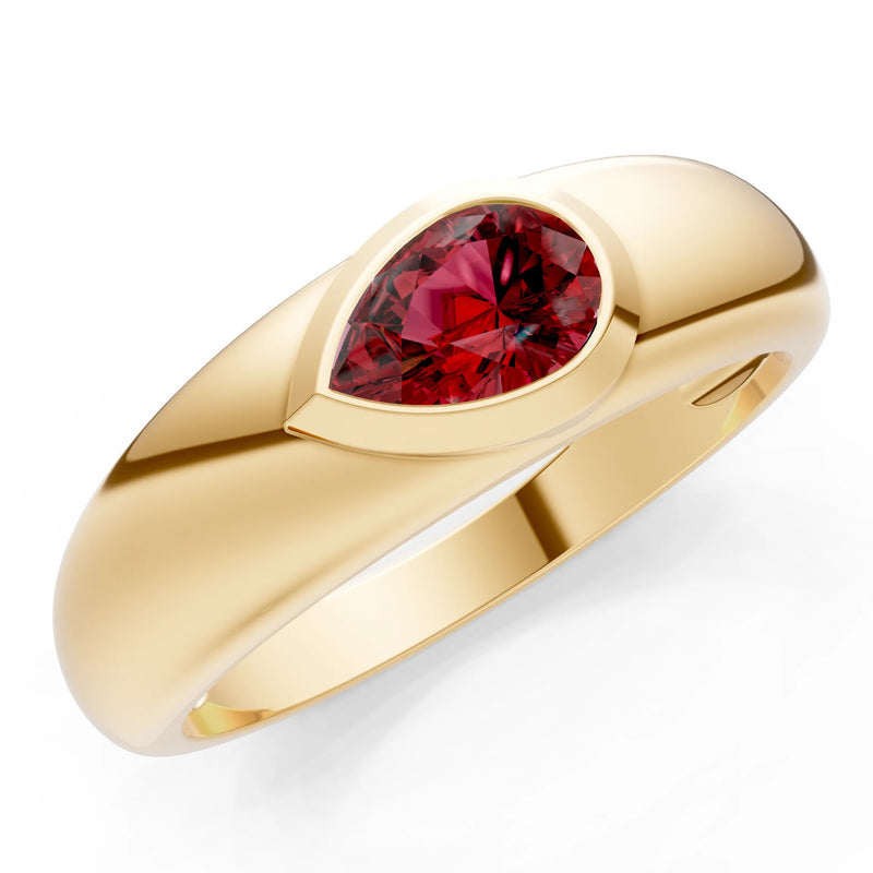 Bezel Set Signet - Pear