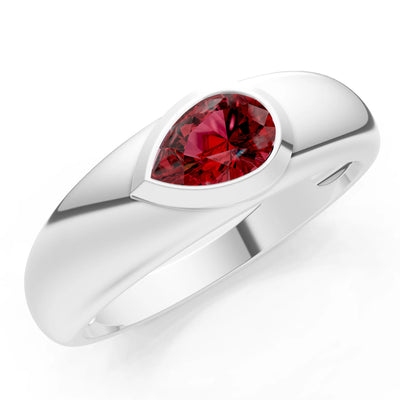 Bezel Set Signet - Pear