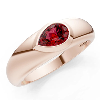 Bezel Set Signet - Pear