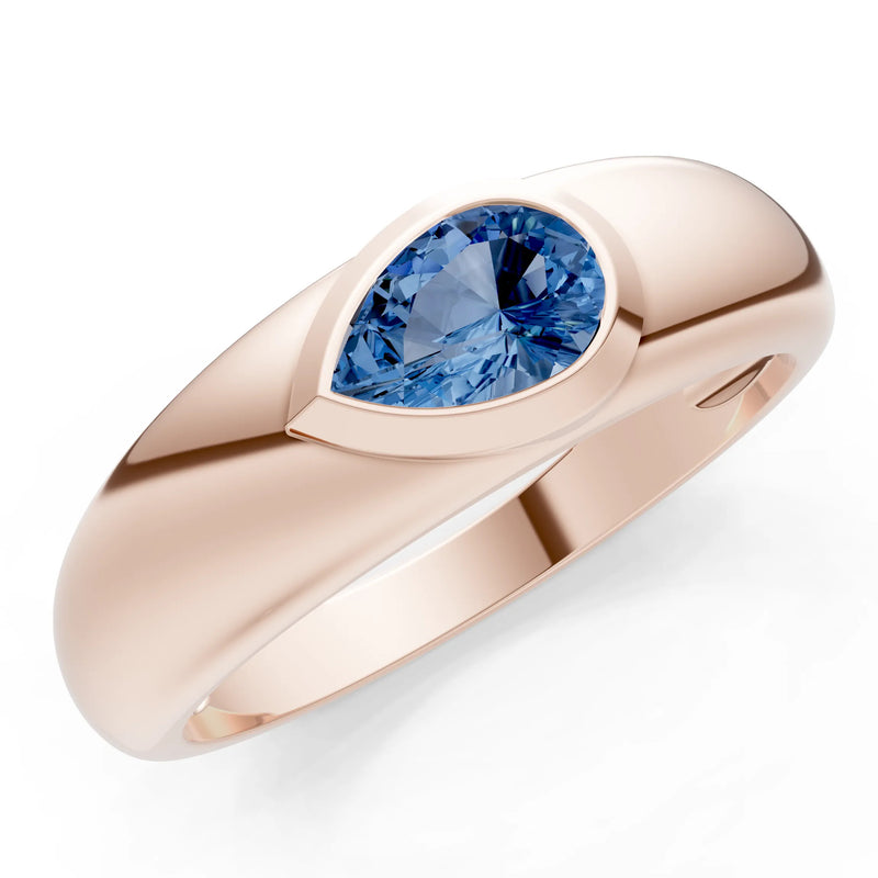 Bezel Set Signet - Pear