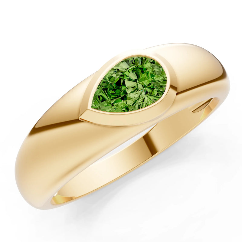 Bezel Set Signet - Pear