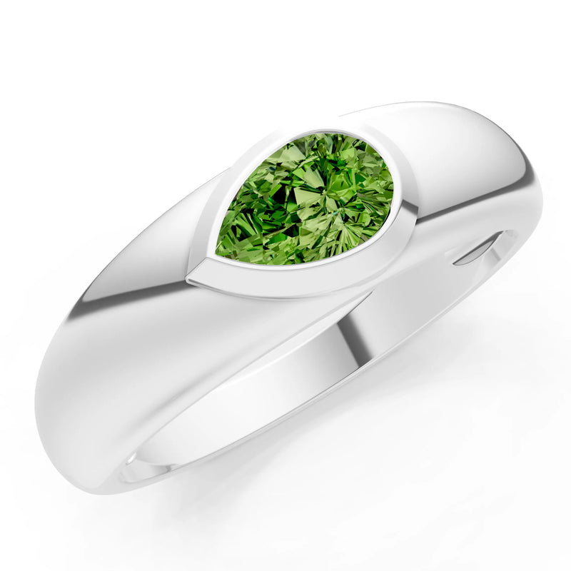 Bezel Set Signet - Pear