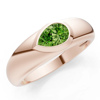 Bezel Set Signet - Pear