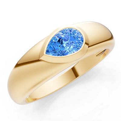 Bezel Set Signet - Pear