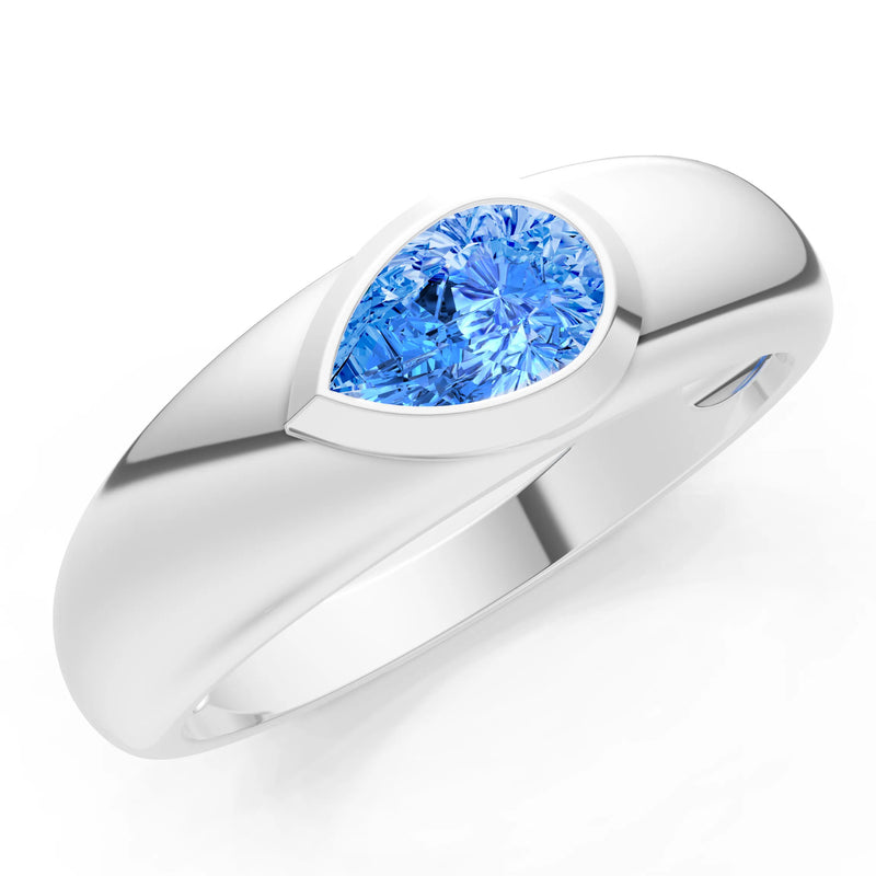 Bezel Set Signet - Pear