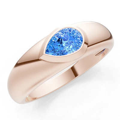 Bezel Set Signet - Pear