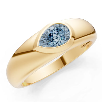 Bezel Set Signet - Pear