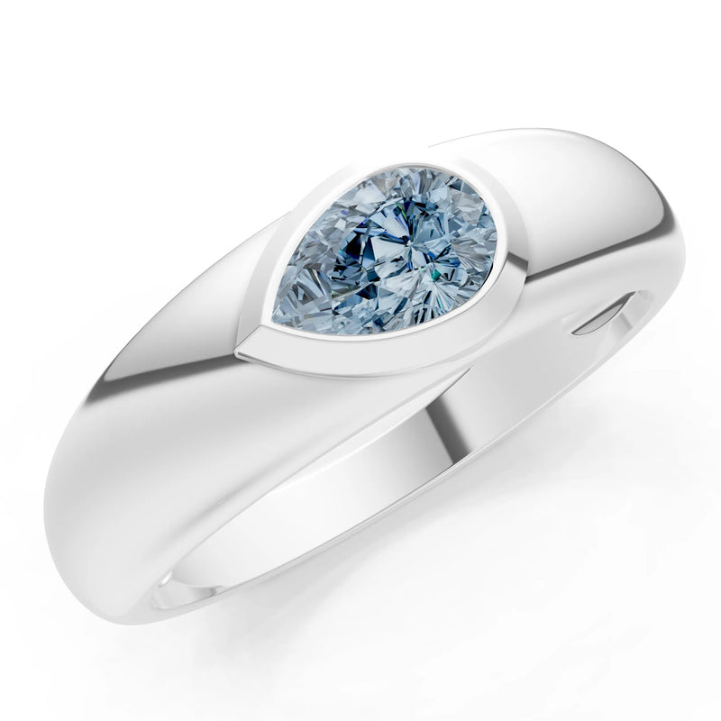 Bezel Set Signet - Pear
