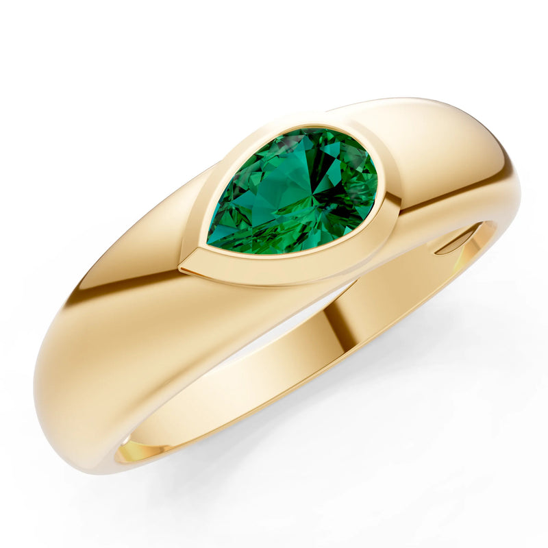 Bezel Set Signet - Pear
