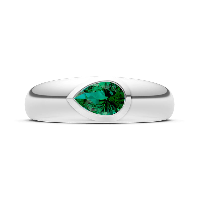 Bezel Set Signet - Pear