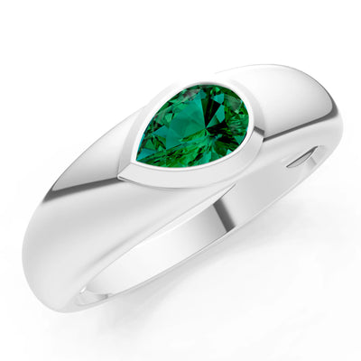 Bezel Set Signet - Pear