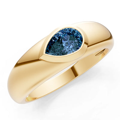 Bezel Set Signet - Pear