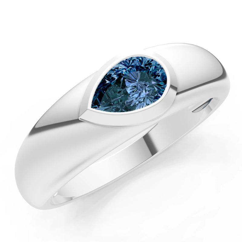 Bezel Set Signet - Pear