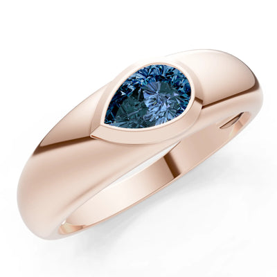 Bezel Set Signet - Pear