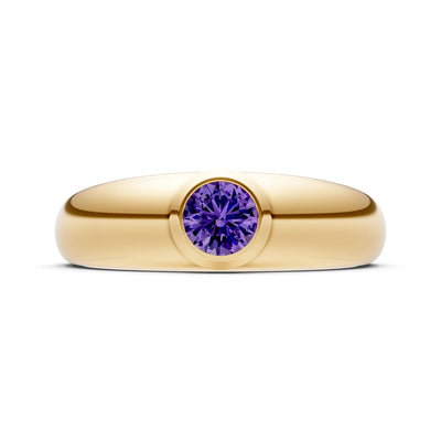 Round Gemstone Bezel Set Signet
