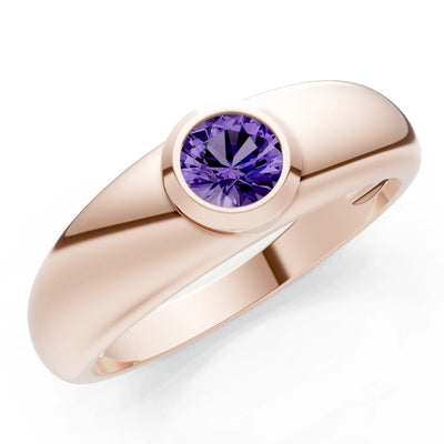 Round Gemstone Bezel Set Signet