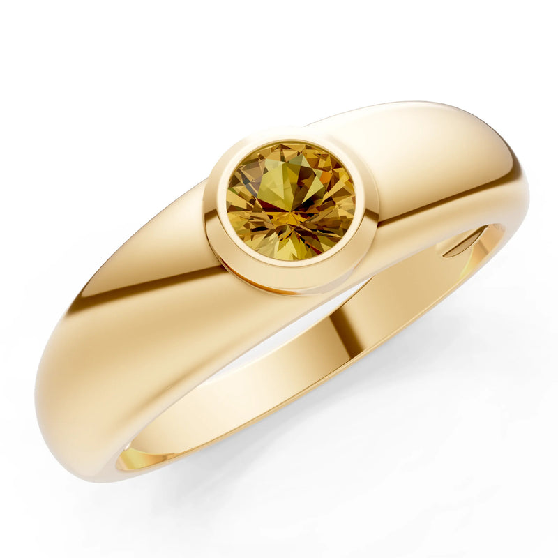 Round Gemstone Bezel Set Signet