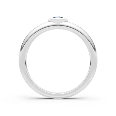 Alexandrite Bezel Set Round Cut Signet Ring