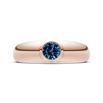 Alexandrite Bezel Set Round Cut Signet Ring