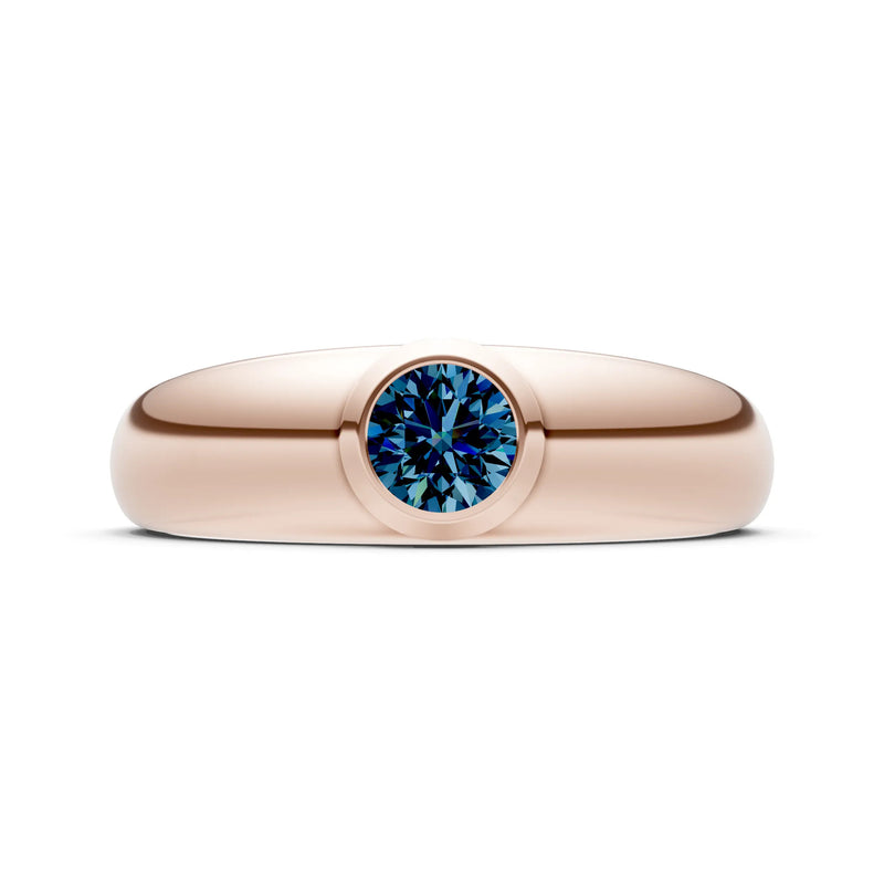 Alexandrite Bezel Set Round Cut Signet Ring