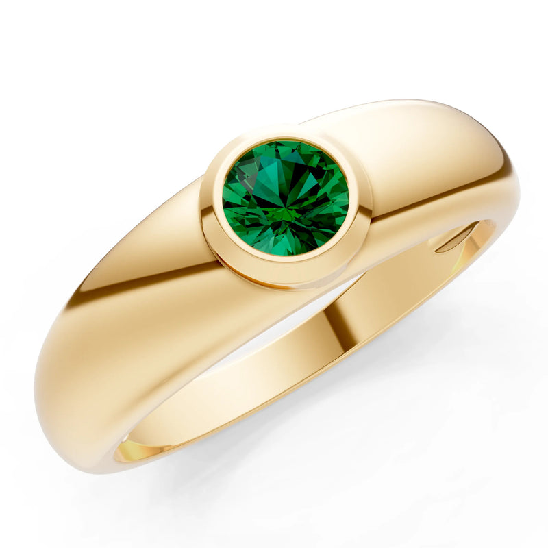 Round Gemstone Bezel Set Signet