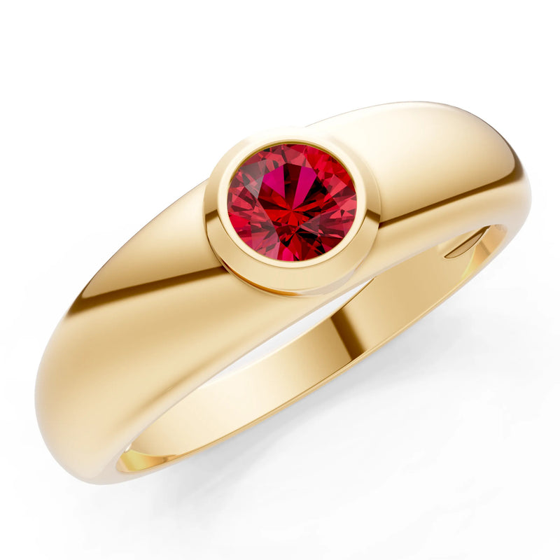 Round Gemstone Bezel Set Signet