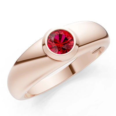 Round Gemstone Bezel Set Signet