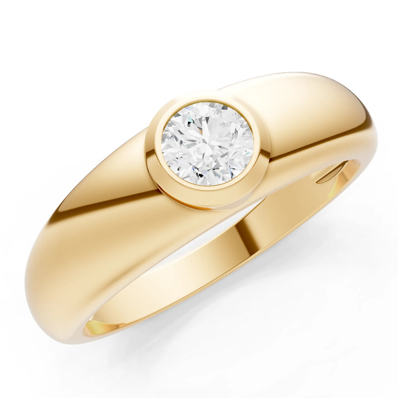 Round Gemstone Bezel Set Signet