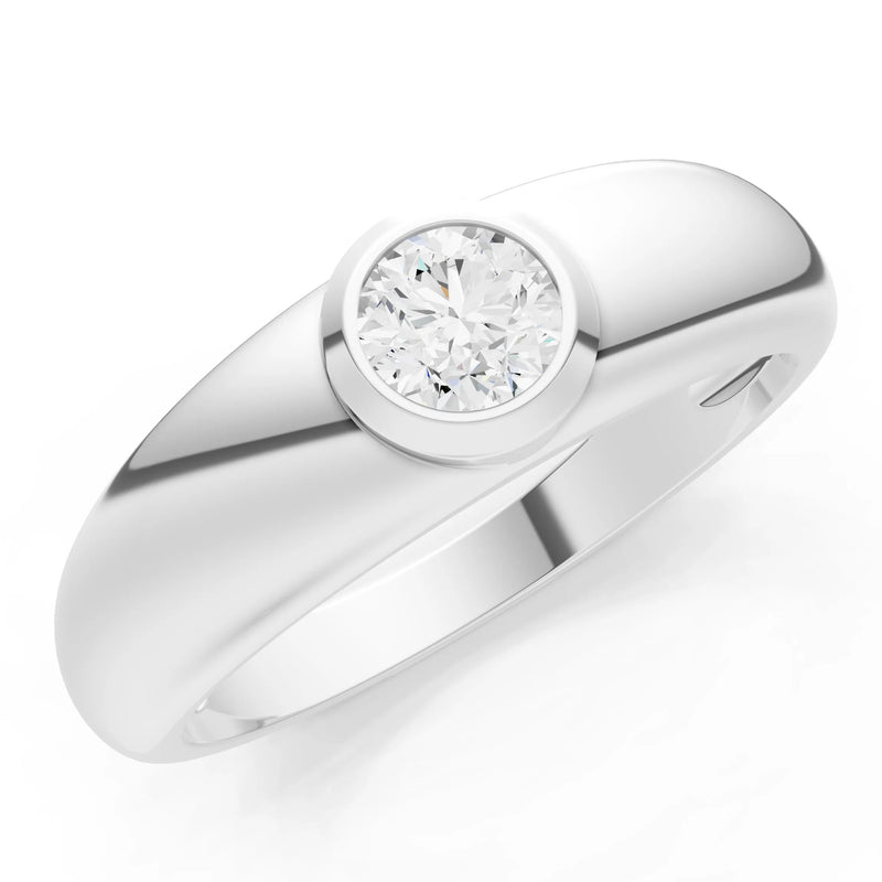 Round Gemstone Bezel Set Signet