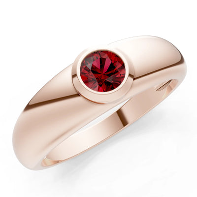 Round Gemstone Bezel Set Signet