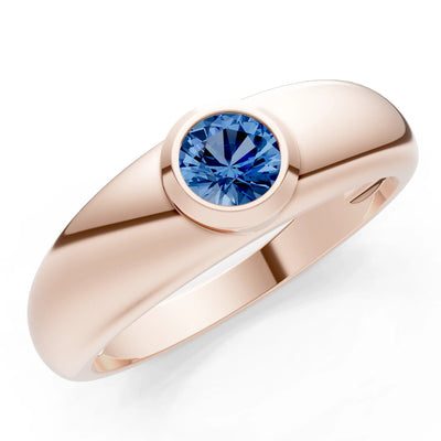 Round Gemstone Bezel Set Signet