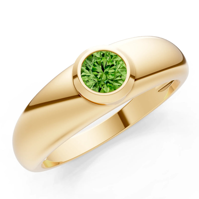 Round Gemstone Bezel Set Signet