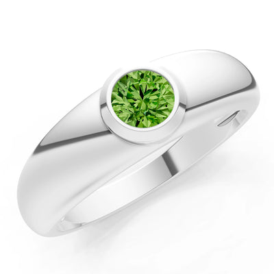 Round Gemstone Bezel Set Signet